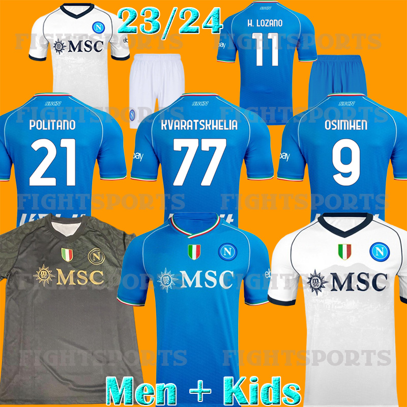 

23/24 SSC Napoli Soccer Jerseys Halloween LOZANO OSIMHEN LIMITED EDITION Football Shirts Dark Blue MARADONA 2023 2024 Kits Maillots de foot jersey, Player home