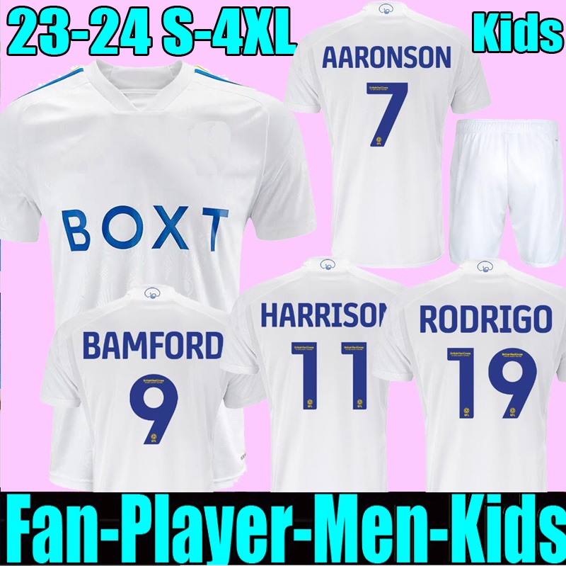

3XL 4XL 23 24 BAMFORD Llorente Leeds Unitedes soccer jerseys 2023 Adams Aaronson HARRISON Sinisterra JAMES Men Kids football shirt player version, 23 24 home player version