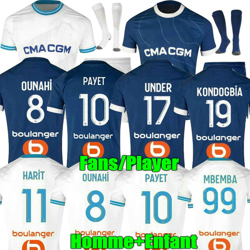 

22 23 24 PAYET soccer jerseys 2023 2024 MarseilleS maillot foot CUISANCE GUENDOUZI ALEXIS VITINHA GERSON CLAUSS football shirts VERETOUT Under NUNO MBEMBA men kids, 23 24 home aldult sponsor + ligue 1