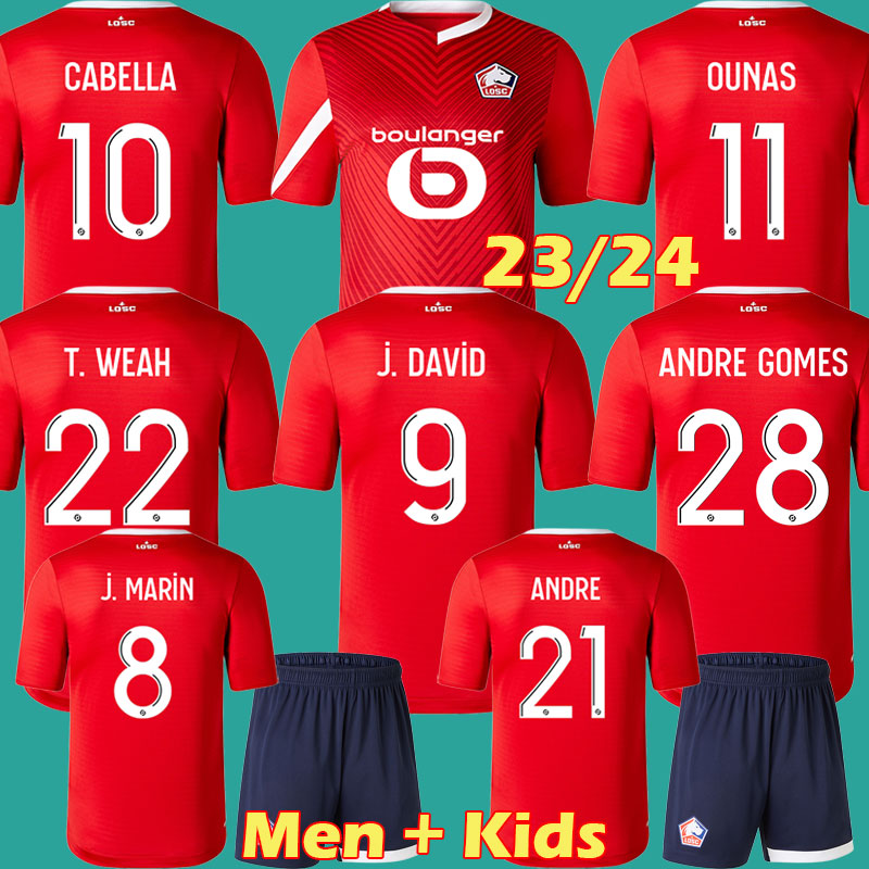 

LOSC Lille 2023 2024 Home soccer jerseys CABELLA J DAVID OUNAS ANGEL football shirts 22 24 Lille Olympique fourth ANDRE YAZICI YORO maillot Adult Kids Kit Equipment, 23 24 home kids kit