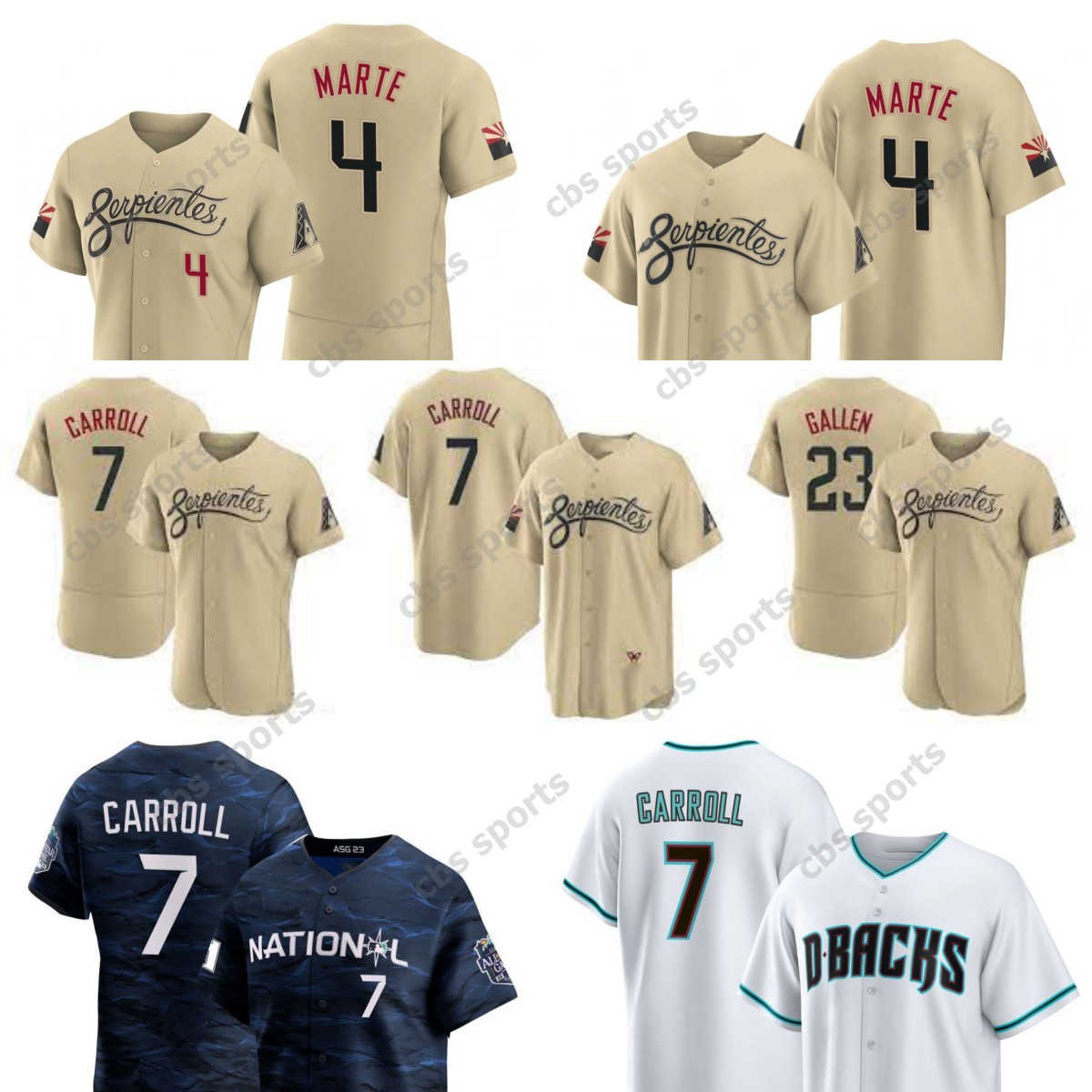 

7 Corbin Carroll City Connect Diamondbacks Jersey Ketel Marte Madison Bumgarner Smith Josh Rojas Christian Walker Lourdes Gurriel Jr. Alex Young Asdrubal Cabrera, Coolbase men