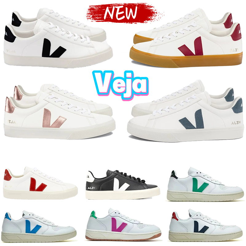 

Veja Sneakers womens Casual Shoes Designer Campo Chromefree Leather Sneaker V10 men women platform shoe White Black Nacre Almond Fuchsia trainer luxury Trainers, Waterproof olive black