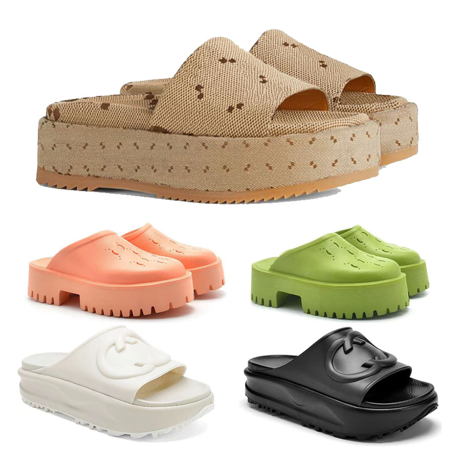 

Designer Home Shoes Women Sandals Beach Platform Slippers Slip-on Slides Eur35-44 SUPER1STSHOES195