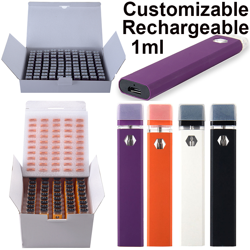 

Customize Available Disposable Vape Pens Rechargeable 280mAh Battery Empty 1ml Pods Carts For Thick Oil Vaporizer D8 D9 D10 E Cigarettes