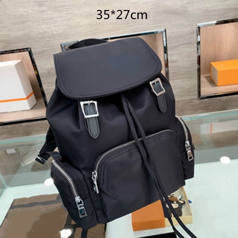 

Unisex Luxury Black Backpacks School Bags Medium Size Nylon Students bag Outdoors Travel Shoulder bags Backpack for man woman, P4 khaki(36*28cm) pda