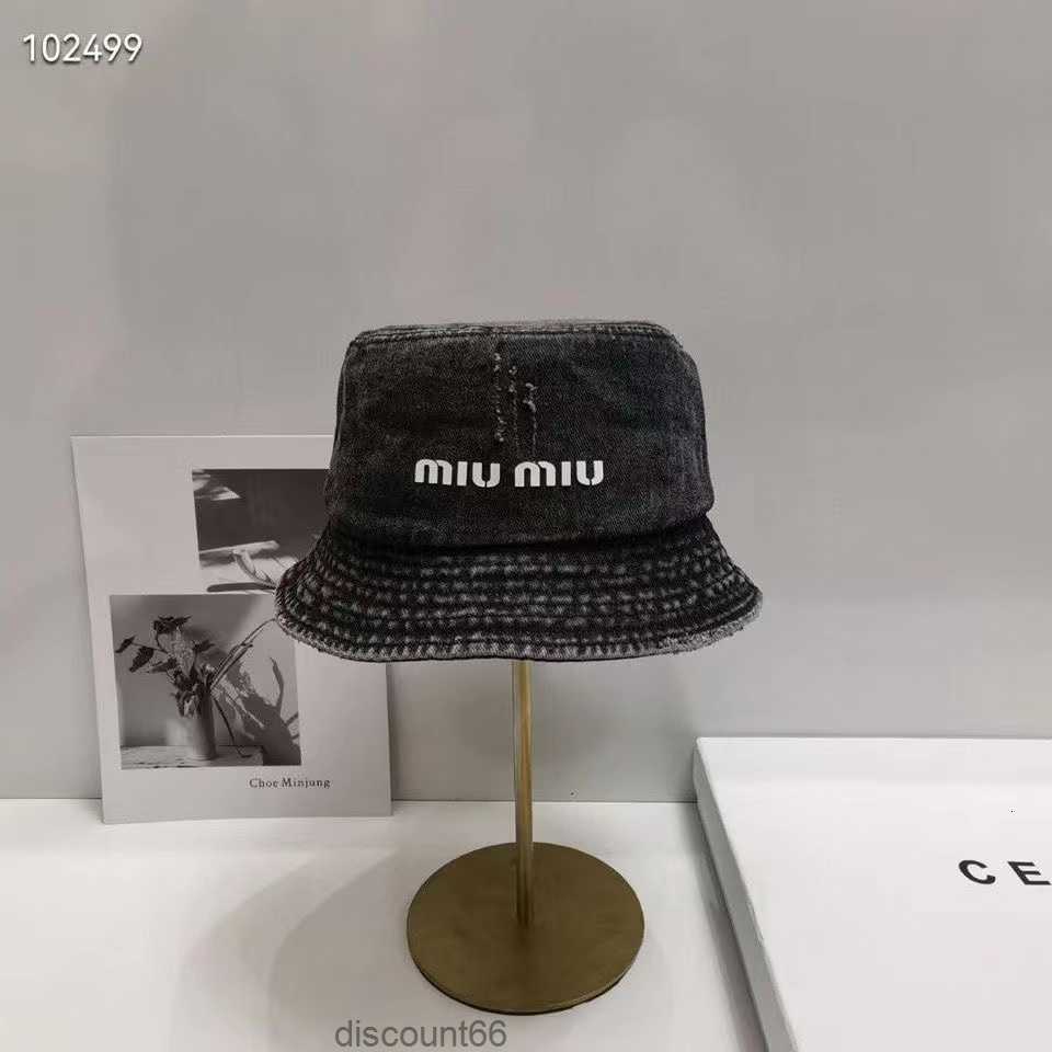 

Miu Fisherman Hat Women's Washable Denim Print Sunshade and Sunscreen Hat Men's and Women's Fashion Couple StylehixqC0GL
