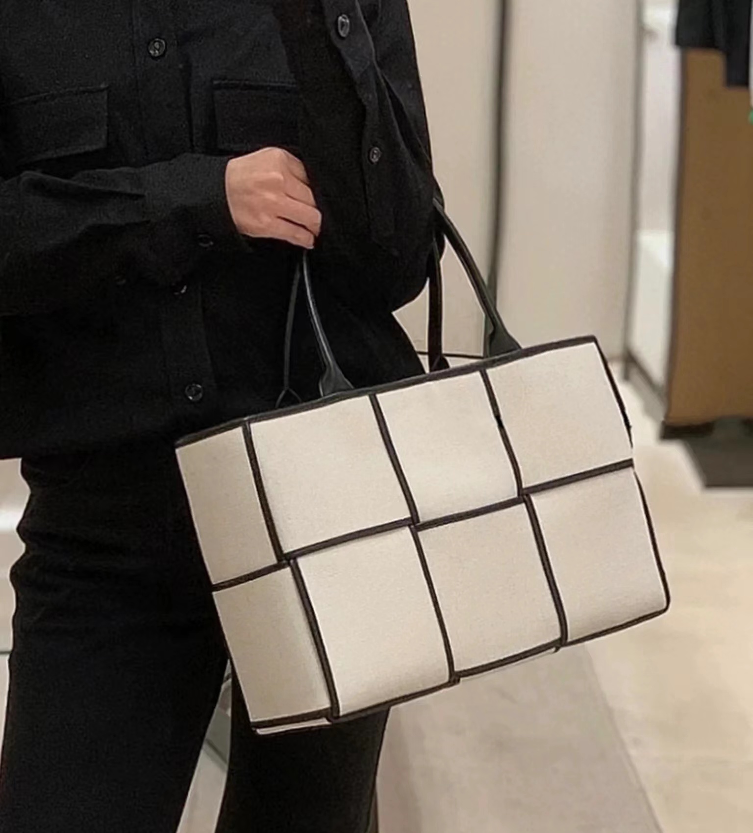 

Women Casual Tote Canvas Weave Handbags Composite Bag Women Shop Shoulder Bag Beach Bags Light Totes Purse Flat Pouch Zipper Wallet Large Capacity Famous Brand 2450, Black