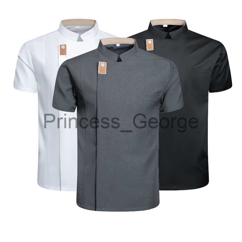 Others Apparel Chef Jacket for Men Women Short Sleeve Cook Shirt Bakery Restaurant Waiter Uniform Top x0711-image-884273892