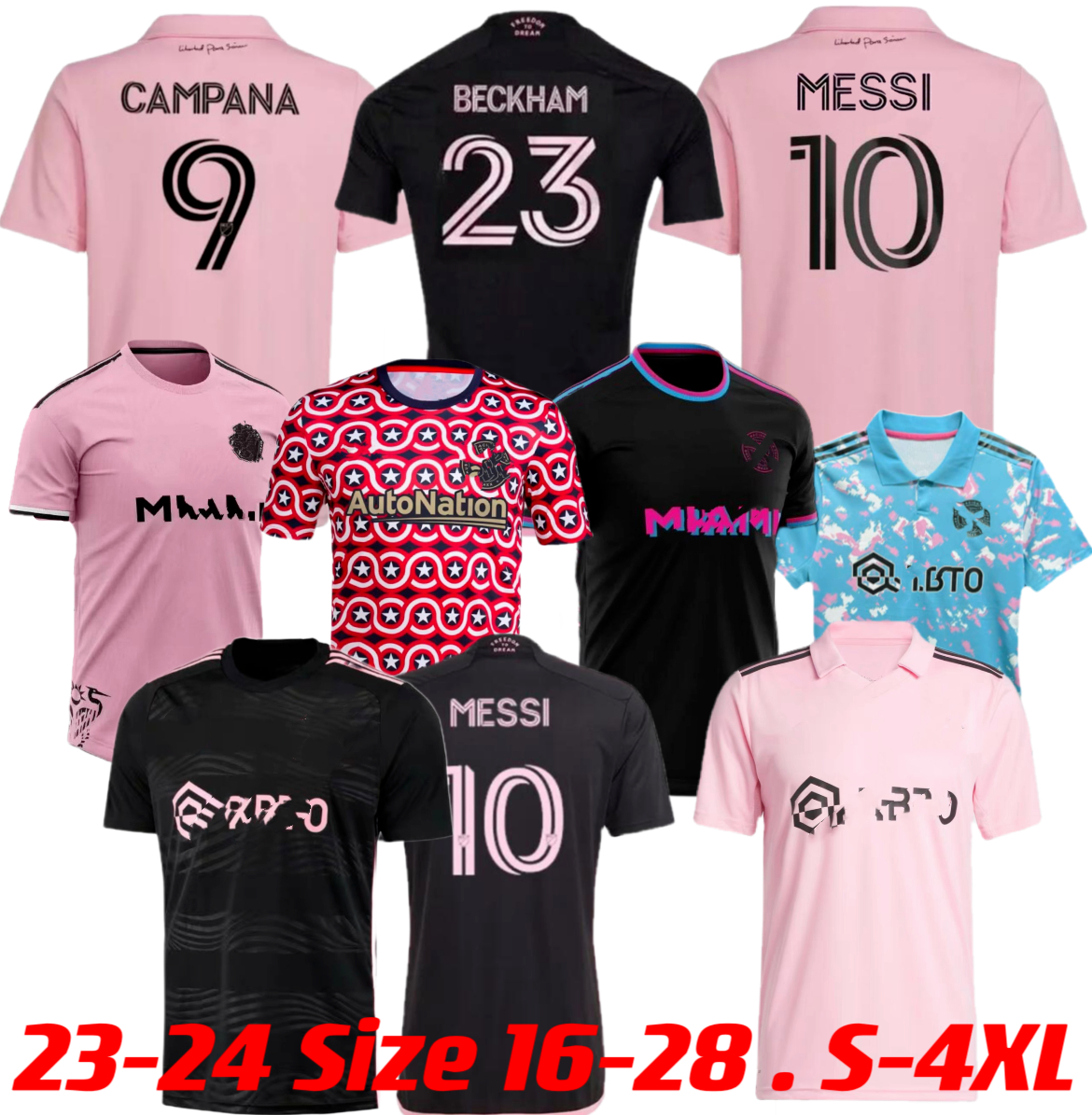 

23 24 s4xl messis inter miami soccer jerseys 2023 campana yedlin beckham shirt martinez gregore kids kit football uniform, 23-24 new