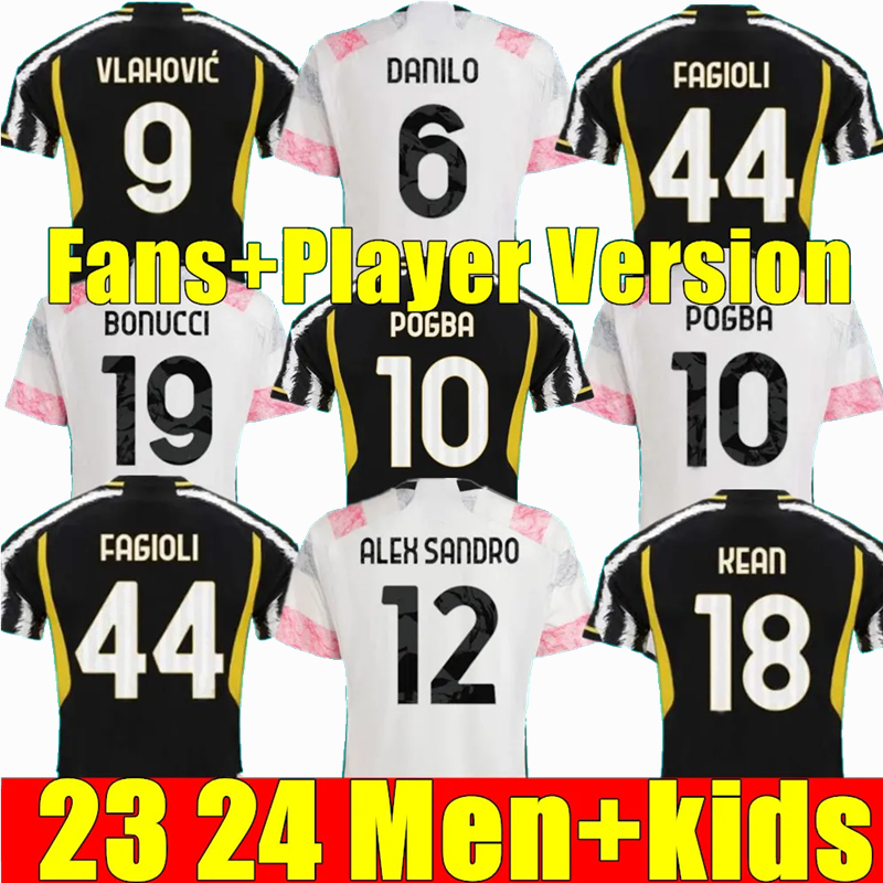 

Player Fans CHIESA WEAH soccer jerseys 2023 2024 LOCATELLI BONUCCI KEAN KOSTIC DANILO RABIOT VLAHOVIC POGBA FAGIOLI MIRETTI MILIK JUVE 23 24 Men kids kits shirts 4XL, Home 23/24+ball