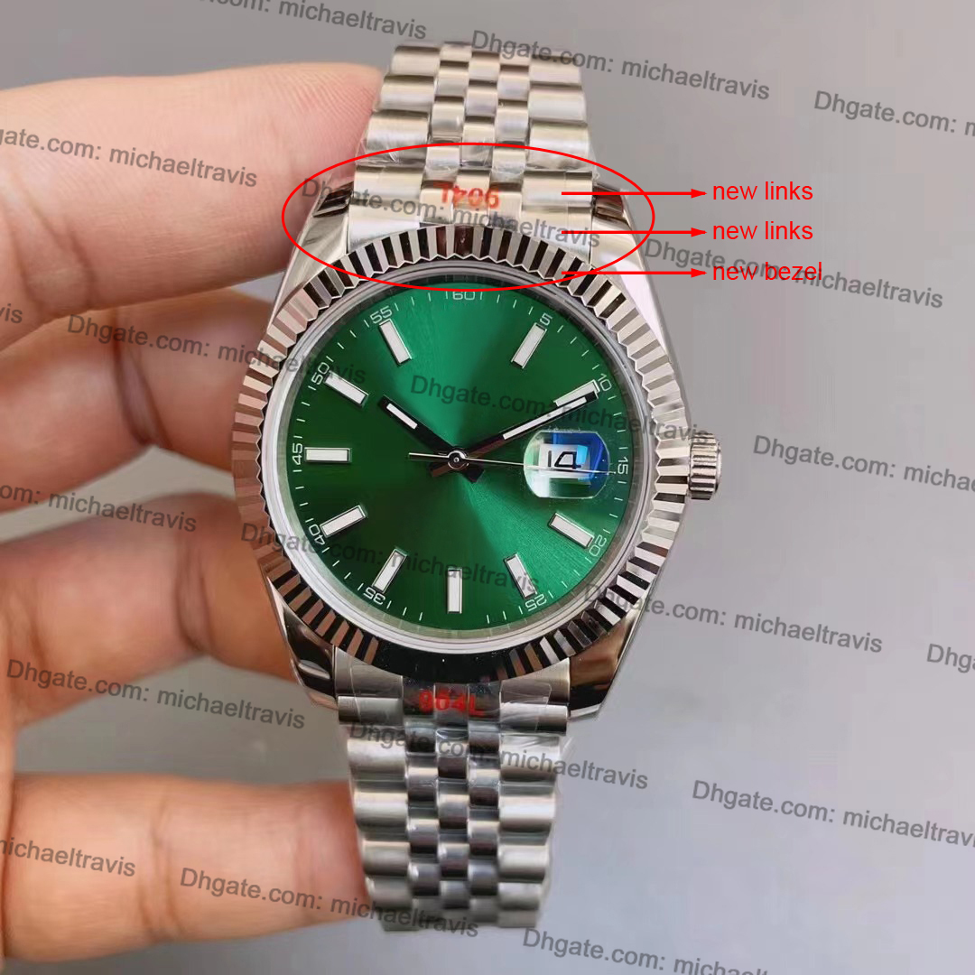 U1 ST9 Mens Watch Designer 41MM New Bezel New Links Sapphire Crystal 904L Stainless Steel Waterproof Watches for Men Wristwatches Green Dial-image-883917279