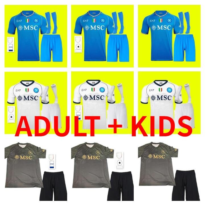 

2023 2024 Napoli Soccer Jerseys Halloween MARADONA Maglietta da calciatore INSIGNE 23 24 SSC Naples MAGLIA Men Kids Kit socks full sets home away 4th GK Football Shirt, 22/23