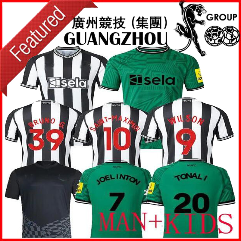 

3XL 4XL 23 24 home away soccer jerseys Newcastles Kids Kit 2023 2024 UnITeDS black white Goalkeeper Third BRUNO G. WILSON SAINT MAXIMIN MURPHY Football Shirt 888, Home kids 1