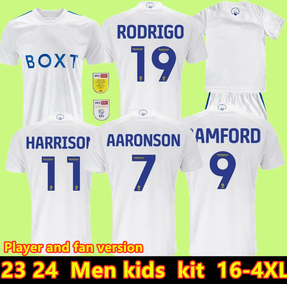 

3XL 4XL 23 24 BAMFORD Llorente RODRIGO Leeds Unitedes soccer jerseys 2023 2024 Adams Aaronson HARRISON Sinisterra JAMES kids Kit football shirt Fans Player, Purple