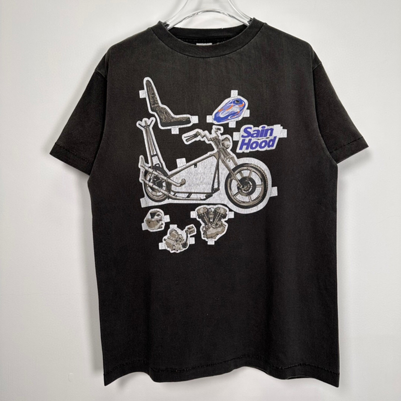 

23s USA T Shirt Cotton Bike Tee Vintage Washed Summer Fashion Men Streetwear Unisex Tshirt Jul 11 Premium Version, Washed black