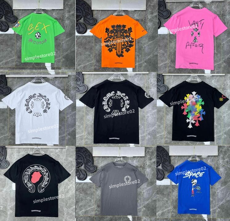 

2023mens Classic t Shirt Heart Fashion Ch High Quality Brand Letter Sanskrit Cross Pattern Sweater T-shirts Designers Chromes Pullover Tops Cotton Tshirts 1sfi, C223