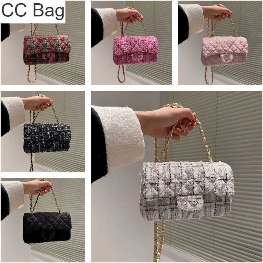 

10A CC Bag k woman bag wool suiting the classic quilted handbags square mini flap Matelasse gold hardware chain Crossbody shoulder turn lock designer handbags 20 cm, Style 1