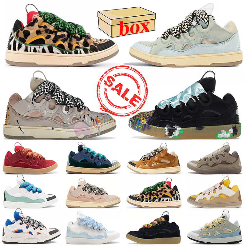 

Luxury Designer lavins Casual Shoe Laceup Extraordinary Embossed Leather Curb Sneakers Calfskin Nappa platform sole Fashion Women Men Trainers des chaussures, 10