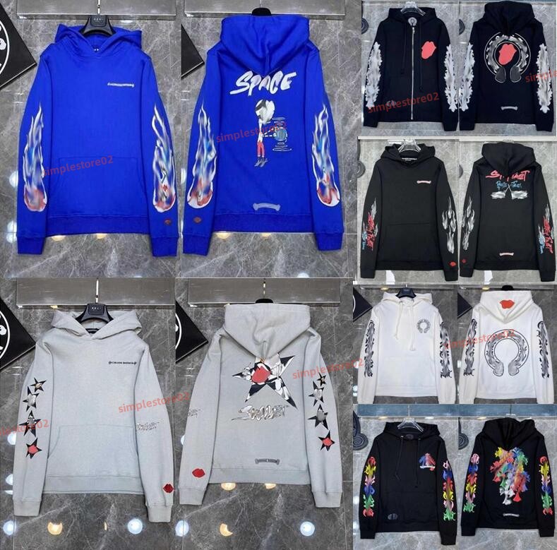 

Sweatshirts Designer Mens Chrome Winter Heart Hoodie Ch Long Sleeve Jacket Loose Coat Hooded Hoody Men Woman Hip Hop Chromees Hearts, Cu22