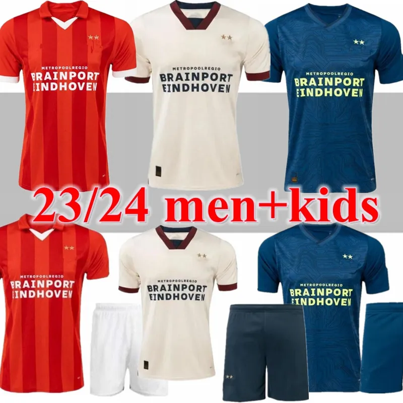 

23 24 Eindhoven Away Soccer Jerseys PSVS Kids Men Kits 2023 2024 Hazard FABIO Silva Home Men Kids It Football Shirts Kids Set TOP Adult Kits, 2324 away kit +socks