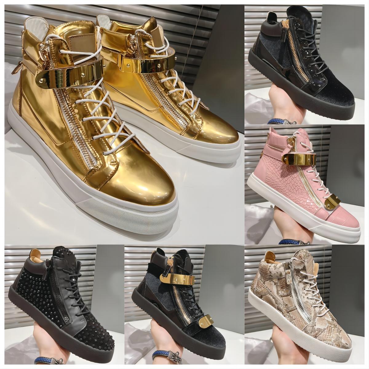

Kriss Zippers Sneakers Designer Men Women Casual Shoes Black Velvet Luxury Platform Trainers Diamond Decoration High-Top Sneaker, Colour 6