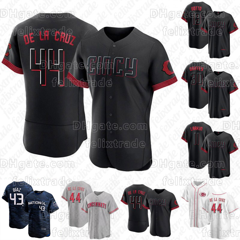 

#44 Elly De La Cruz Reds Cincy 2023 City Connect Jersey Joey Votto Jonathan India Luke Maile Tyler Stephenson Nick Lodolo Pete Rose Alexis Diaz 2023 All-Star Game Jersey, 2023 all star mens flex base