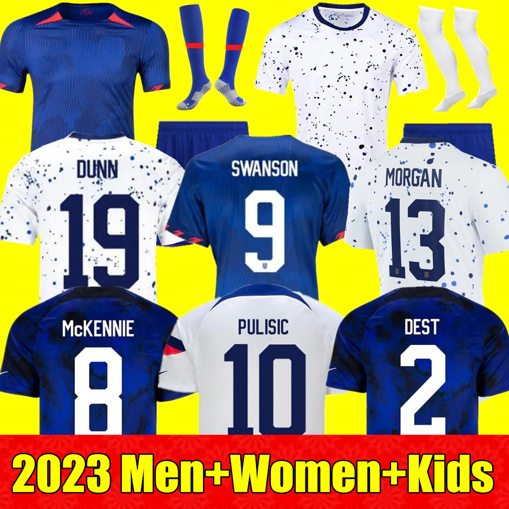 

2023 PULISIC MCKENNIE Soccer Jersey ERTZ ALTIDORE PRESS WOOD MORGAN LLOYD 23 24 America Football Shirt United States Camisetas USA USMNT LLETGET Men Kids Uniform, Women home+world cup patch