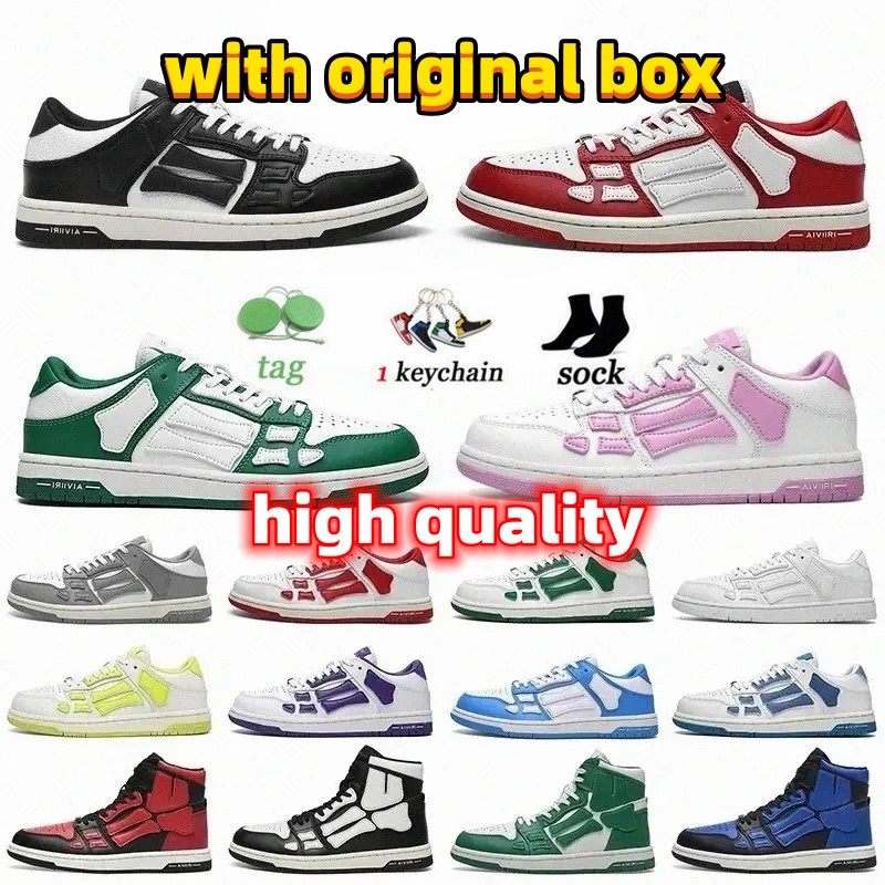 

Designer Men Athletic Shoes Skelet Bones Runner Women Men Sports Shoes Sneakers Skel Top Low Casual Shoes Genuine Leather Lace Up Am Trainer Basketball Shoes