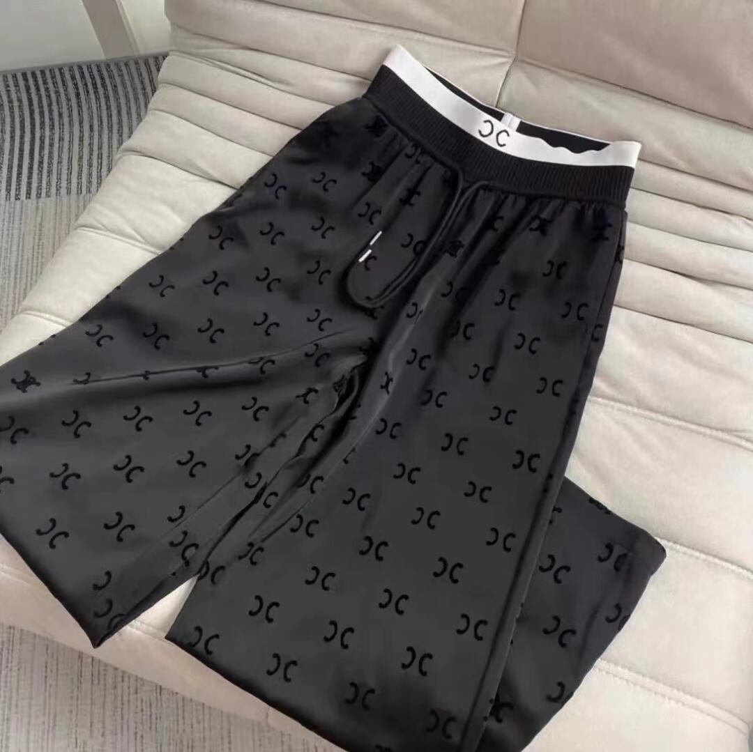 

Fall Designer high-end women pants Fashion casual Wide leg Ice Silk High waist straight pants Luxury Asian size S-4XL, 11