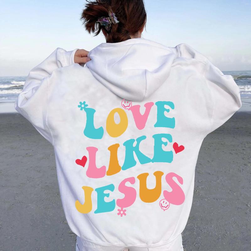 

Men's Hoodies 2023 Fashion Love Like Jesus Hip-hop Hoodie Print Sweatshirt For Men And Women Oversize Fleece Big Size Street Style Sweater, 25