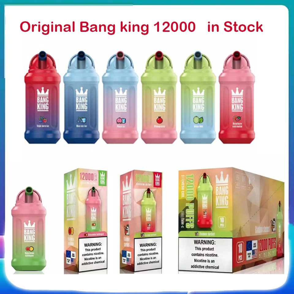 

E cigarette Bang king vape 12000 puffs disposable vape puff 12K Hits 0% 2% 3% 5% Mesh Coil puffbar 23ML 650mAh Battery Prefilled Carts rechargeable vapers bangvape, Tell us your flavors