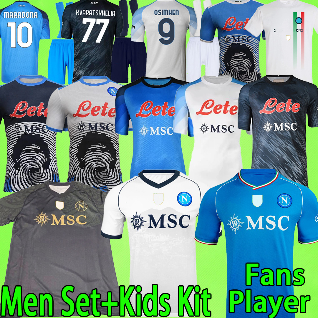 

2023 2024 Napoli soccer jerseys Naples 22 23 24 OSIMHEN KVARATSKHELIA MARADONA ZIELINSKI mens football shirt T goalkeeper uniform GK home away third Maglia da calcio, 23/24 third