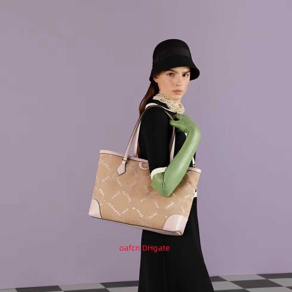 

Designer handbag Ophidia series bag Luxury women tote shoulder crossbody bag Yellow canvas tote leather composite mother baby women's large capacity wallet, Chocolate 40*33*19cm