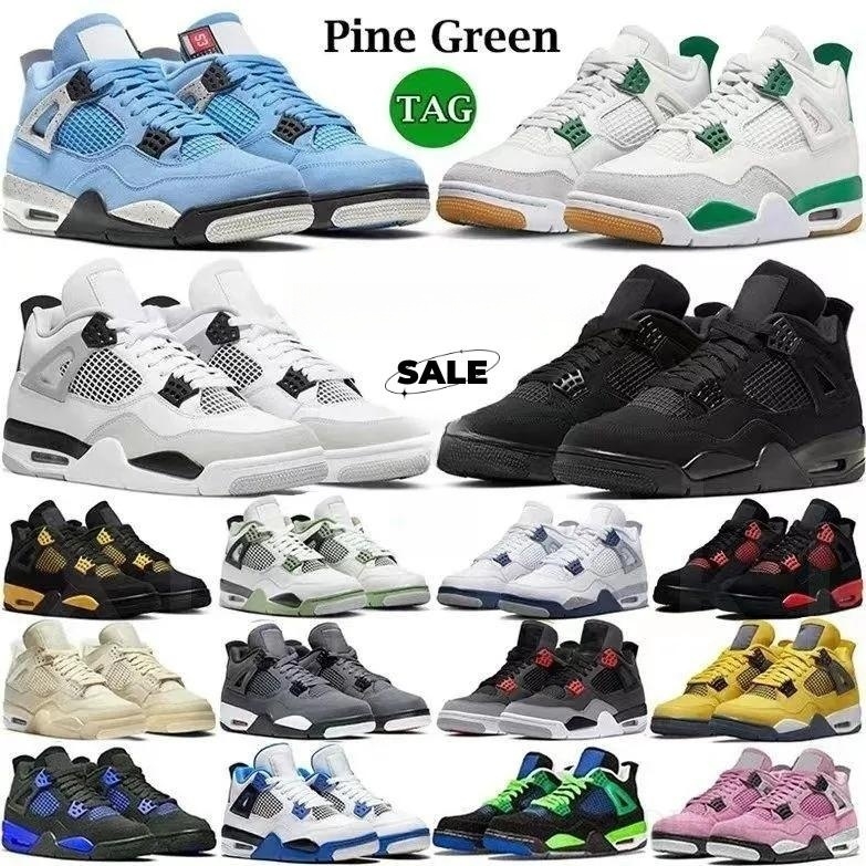

4 4s basketball shoes sneakers designer shoes air jumpman j4 4 Shoes trainers shoes Chaussures black cat 4s retros military black pine green topshoesfactory, 46
