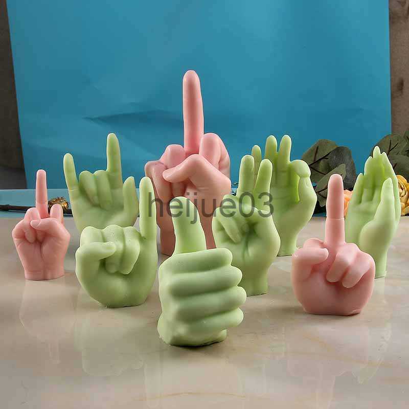 Incense Gesture Finger Candle Silicone Mold DIY Creative Aroma Plaster Cake Finger Mold Ornament Candle Making Supplies x0711-image-887013401