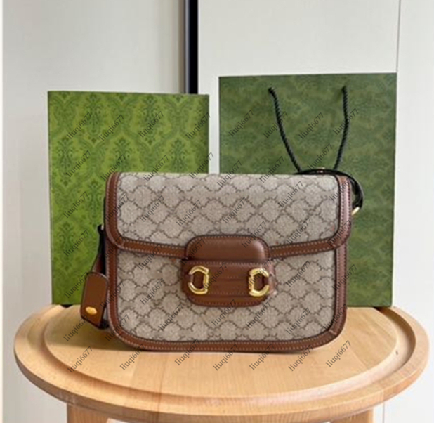 

7A Designer bag Women HORSEBIT 1955 SHOULDER BAG saddle bag Genuine Leather totes crossbody bag tote bag Messenger wallets Handbags backpack With Original Box 25cm, #8