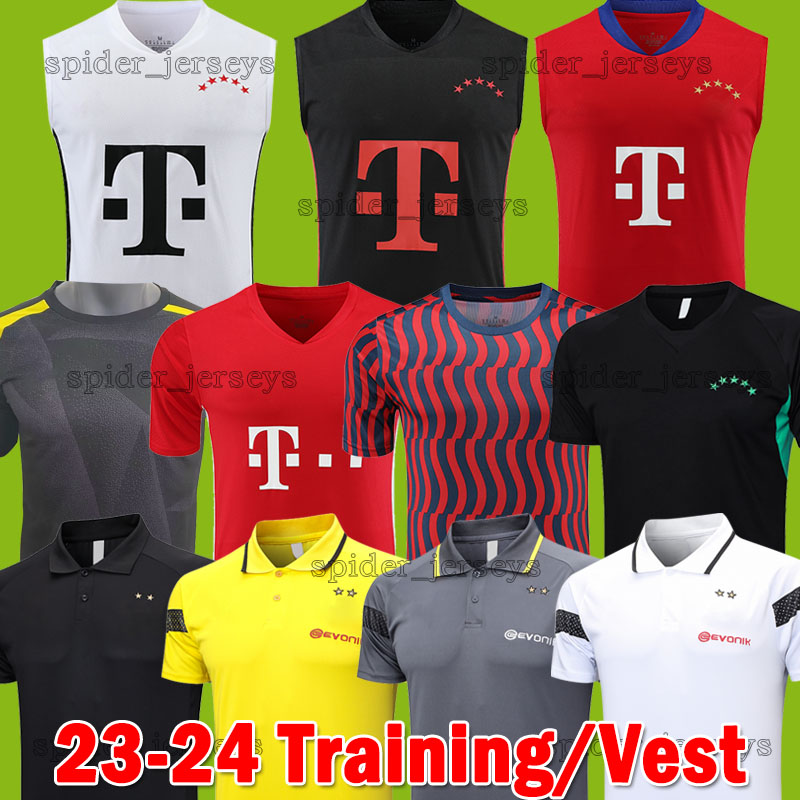 

23 24 Bayern Soccer Jerseys DE LIGT SANE MULLER DAVIES KIMMICH MANE Munich 2023 2024 Football Shirts Training Vest POLO Dortmunds REYNA HALLER HAZARD Men Uniforms, Bairen 23-24 vest