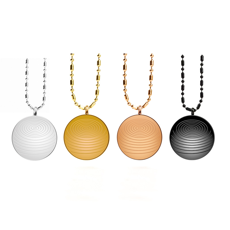 

CAMAZ Custom Logo Size EMF Radiation Mitigation Pendant Stainless Steel Round Circle Pendant For Necklace