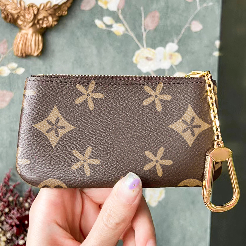 

keychain card holder M62650 key coin purse bag mirror quality womens wallet fashion Hobo passport holders lady wristlets key pouch leather mens wallet card case bags, Damier graphite