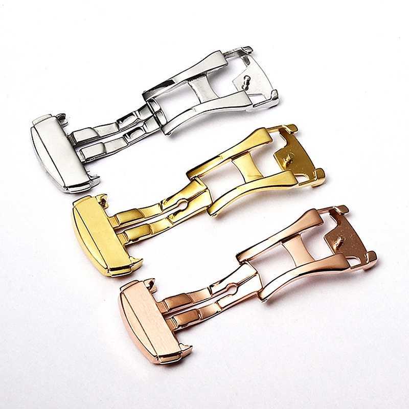 Butterfly Deployment Buckle Automatic Double Click Stainless Steel Clasp Strap For Watch Band 16mm18mm 20mm watchband Clasp-image-884215498