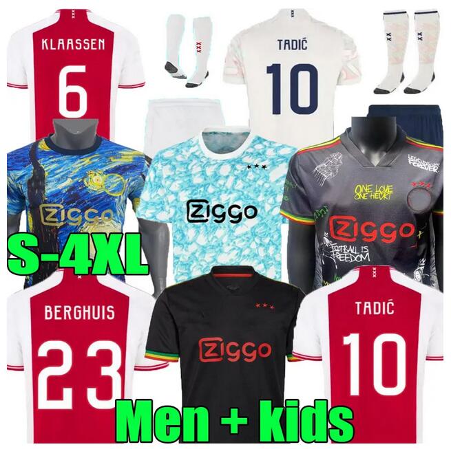 

21 22 23 24 Bob Marley Soccer Jerseys player version TADIC football shirts BERGHUIS HALLER Third black Kit BLIND KLAASSEN GRAVENBERCH 2023 2024 men kids sets uniform