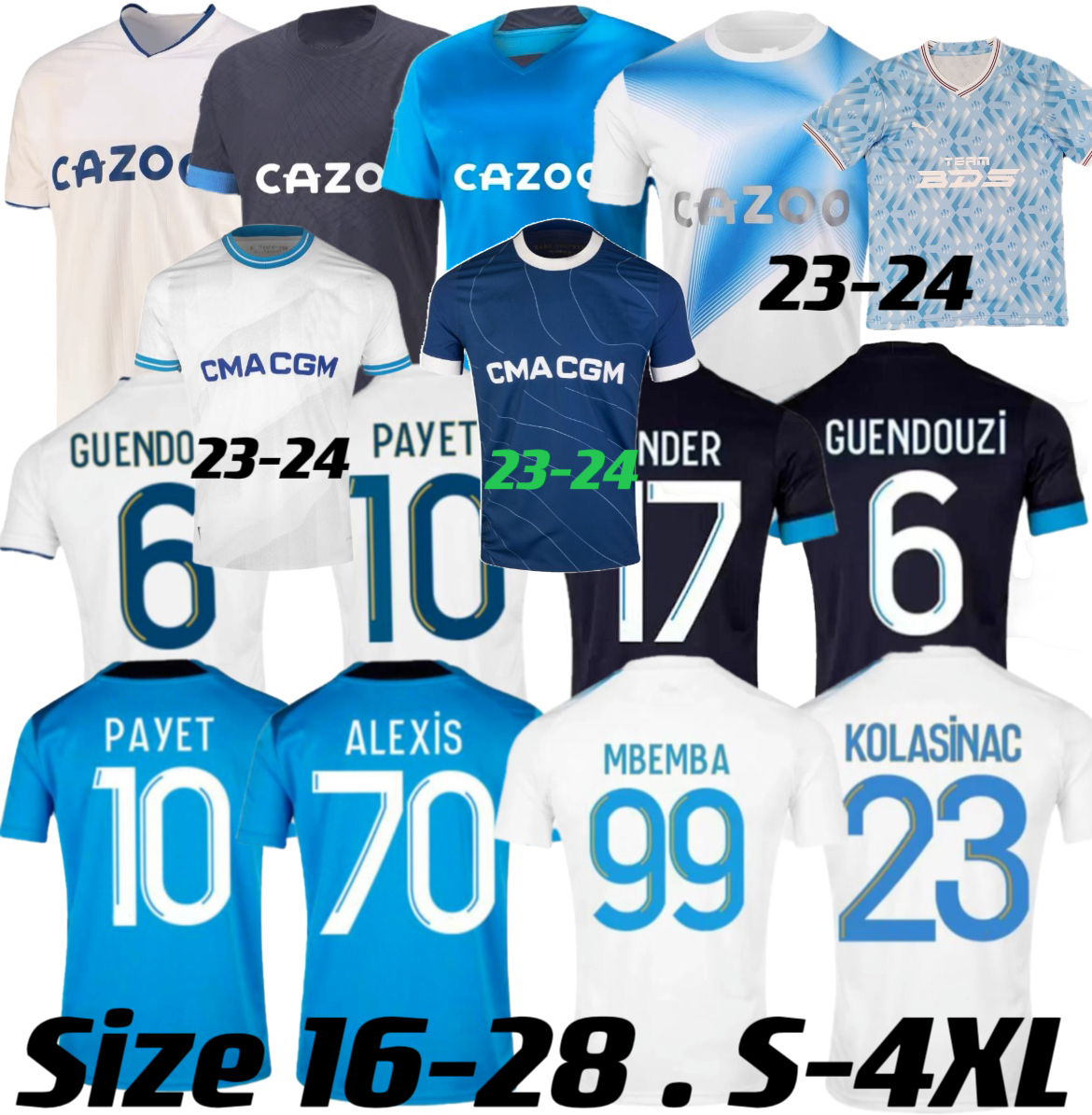 

ALEXIS 22 23 24 Olympique De Marseilles soccer jersey PAYET 22 2023 24 OM GERSON MILIK GUENDOUZI Away maillot de KAMARA football shirt 30 Year Anniversary, 22-23 away