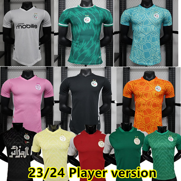 

Algerie Soccer Jerseys MAHREZ 2023 2024 Home Away BOUNEDJAH FEGHOULI BENNACER ATAL 23 24 Maillot de foot Algeria player version Algeria football shirt
