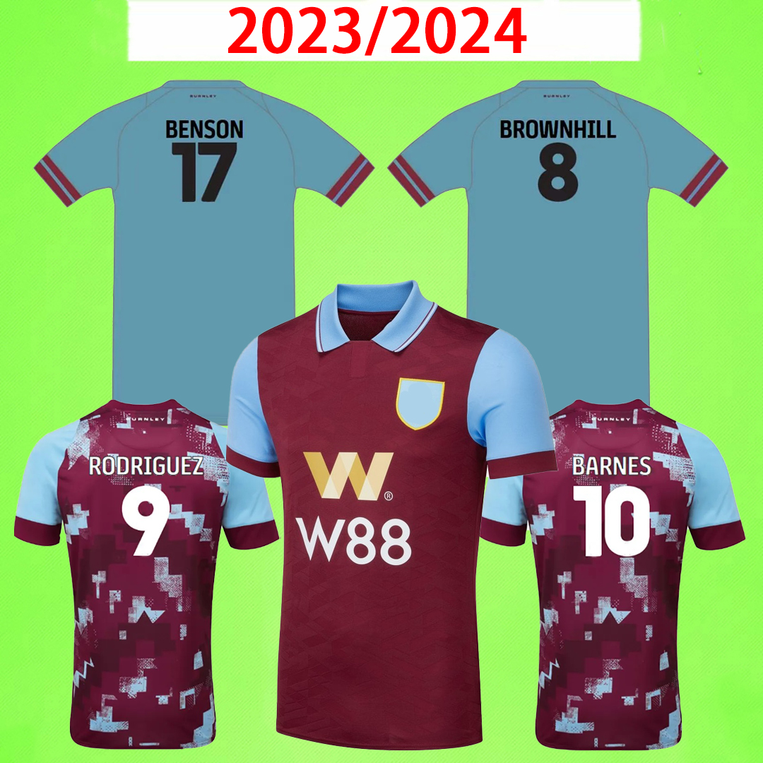 

2023 2024 BURNLEYs soccer jerseys home Kompany Benson Zarulli camiseta de futbol 22 23 24 Rodriguez Brownhill Rodriguez home away football shirt Training uniform