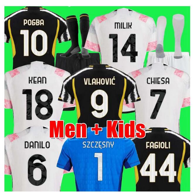 

JUVENTUS Soccer Jerseys fans player version 23 24 POGBA VLAHOVIC CHIESA 2023 2024 football shirt set DI MARIA LOCATELLI MORATA DE LIGT KEAN Men kids kit MILIK