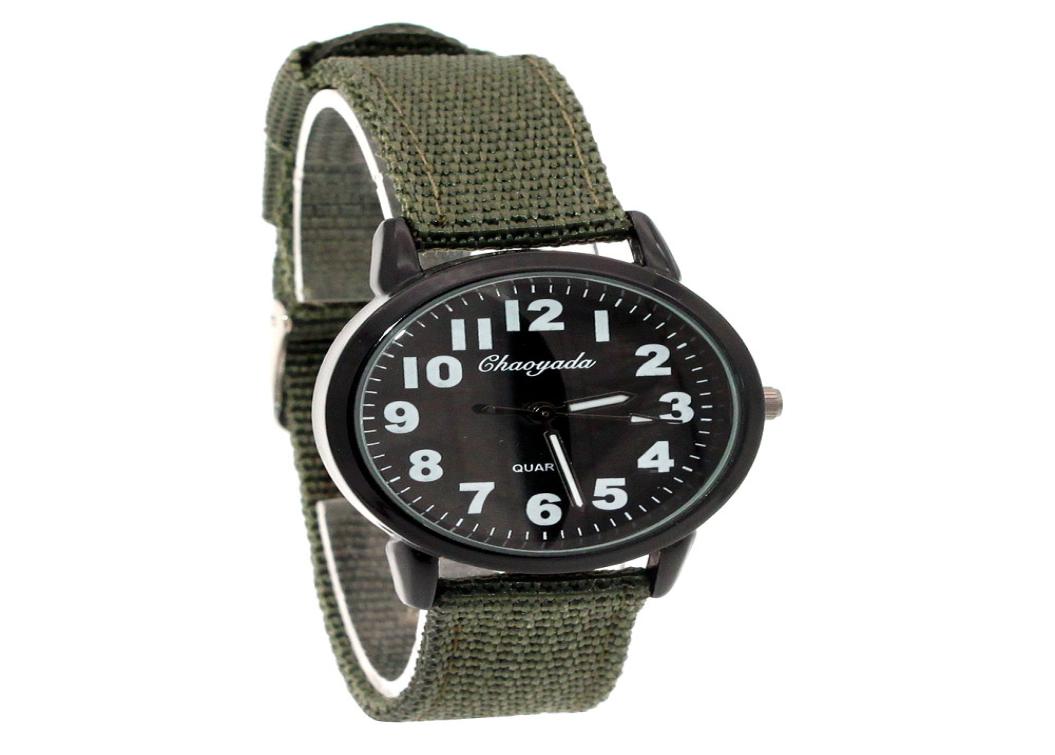 

Children Kids Watch Military Fabric Nylon Band Student Boy Girls Watches Quartz Analog Army Men Women Quartz Wrist Watches U923175670, Black