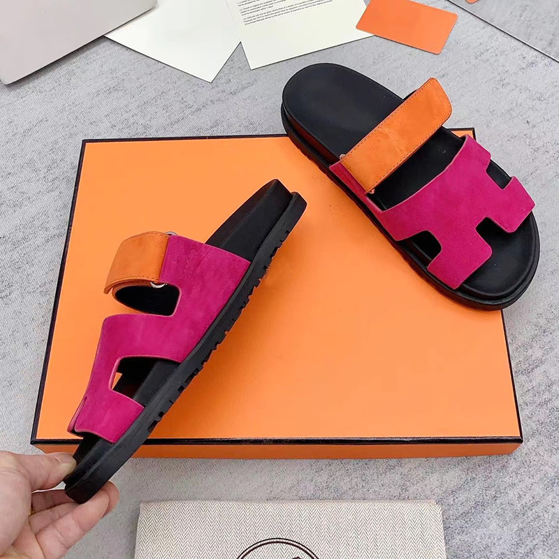 

womens designer sandals famous h slides platform slipper men flat heel shoes flip flops genuine leather size 11, 15#