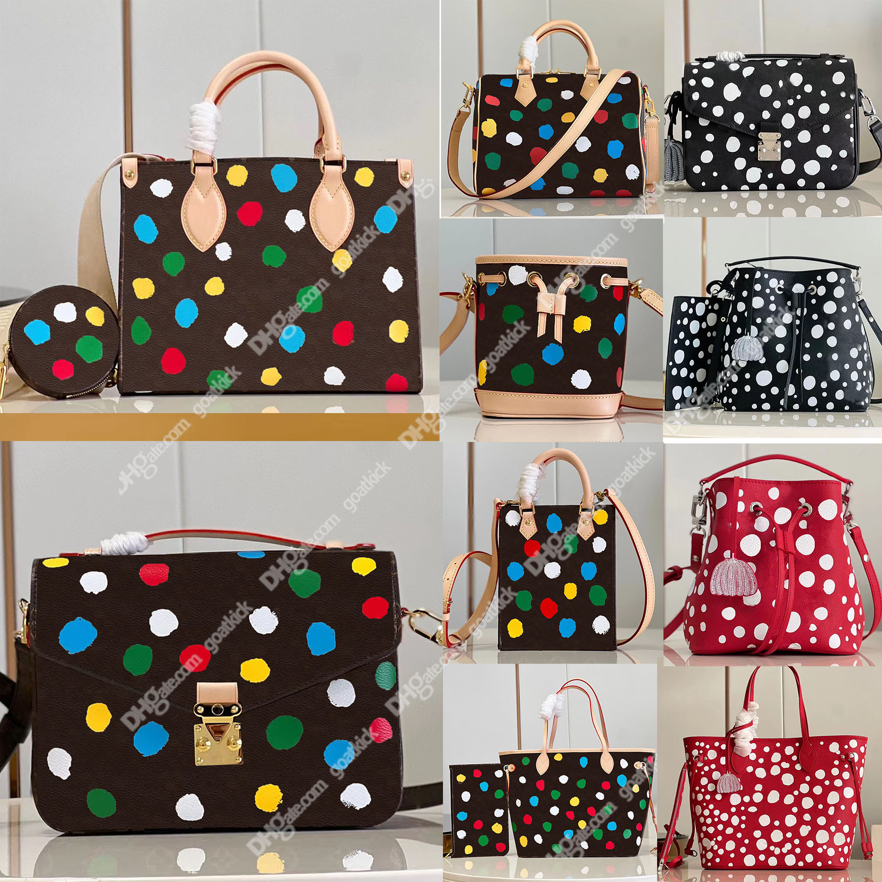 

Yayoi Kusama Tote Bag Collection Yk bags Pochette 3d Painted Dots Print Colorful Speedy Designer Crossbody Shoulder Hangbags luxurys, 45