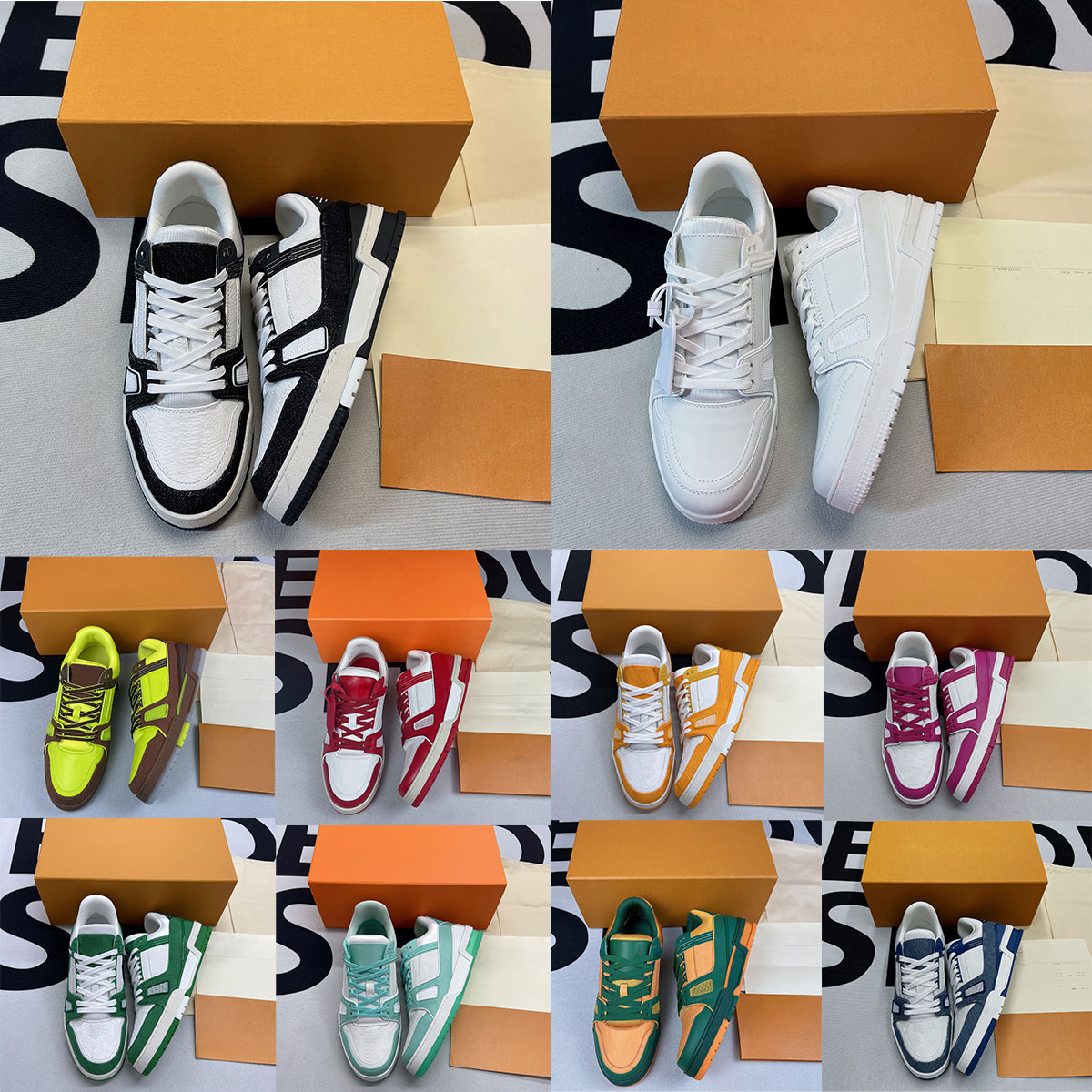 

Flat sneaker Designer virgil trainer casual shoes denim canvas leather abloh white green red blue letter overlays fashion platform mens womens low sneakers