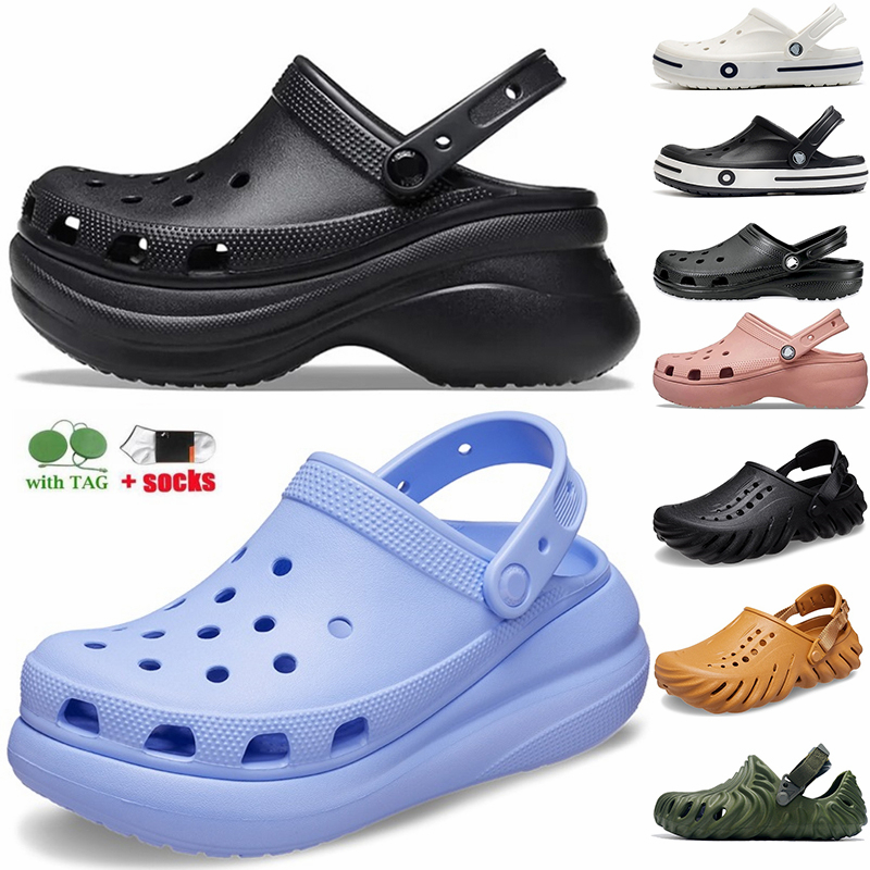 

Designer Sandals Classic Platform Clogs Echo Clog Bayaband Bae Crush Flat Heels sandale famous Luxury Slides Sliders Scuffs Men Women Summer Cool Beach Shoes, 12